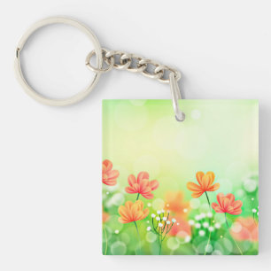 Realistische vervaagde lente achtergrond-52374 sleutelhanger