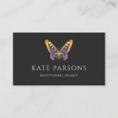 Realistische vlinder in blauw Sinaasappel Visitekaartje (Voorkant)