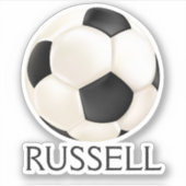 Realistische Voetbal Naam Sticker (Voorkant)