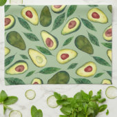 Realistische Waterverf Avocado Pattern Green Theedoek (Gevouwen)