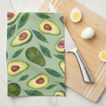 Realistische Waterverf Avocado Pattern Green  Theedoek<br><div class="desc">Mooie waterverf avocado illustratie.</div>