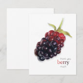 Realistische Waterverf BlackBerry bedankpas Notitiekaartje (Voorkant / Achterkant)