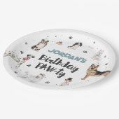 Realistische Waterverf Honden Verjaardag Kleuropti Papieren Bordje (Gekanteld)