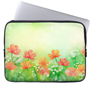 Realistische wazige lente achtergrond-2374 laptop sleeve