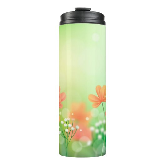 Realistische wazige lente achtergrond-2374 thermosbeker (Voorkant)