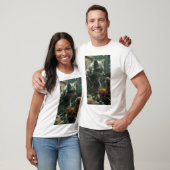Realistische Wolf vermomming grafisch T-shirt (Unisex)