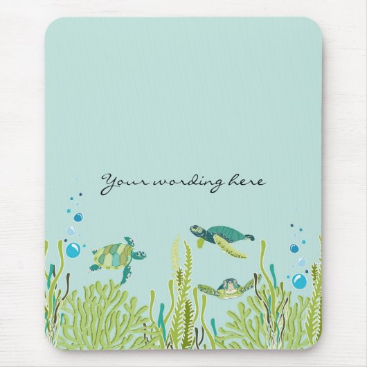 Realistische Zee Turtle Muismat (Voorkant)