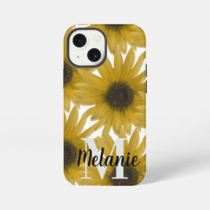 Realistische Zonnebloementuin Met Naam Op Hoes iPhone 13 Mini Hoesje