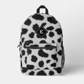 Realistische zwart-wit koe bontprint bedrukte rugzak (Voorkant)