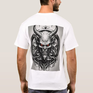 Realistische zwart-wit satanische Logo - Circulair T-shirt