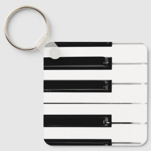 Realistische Zwarte Witte Pianotoetsen Sleutelhanger