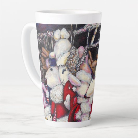 Realiteit op vakantie latte mok (Linkerhoek)