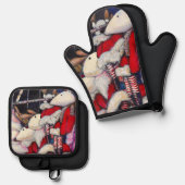 Realiteit op vakantie ovenwant & pannenlap set (Voorkant / Achterkant)