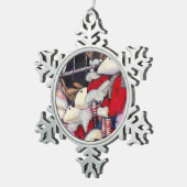 Realiteit op vakantie tin sneeuwvlok ornament (Rechts)