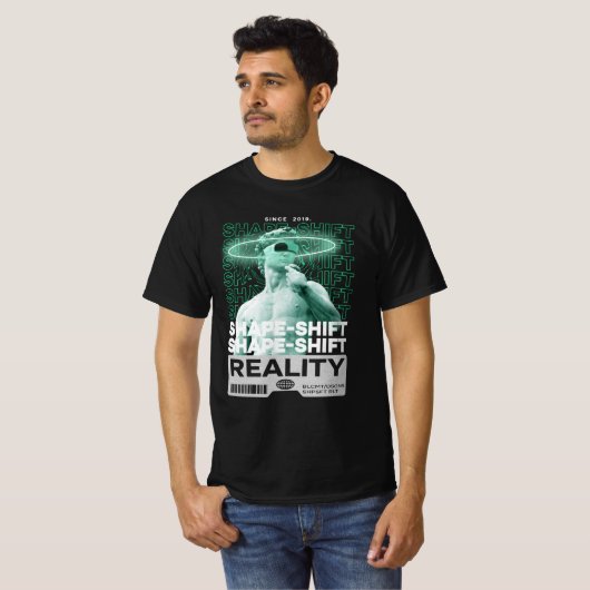 Realiteit van vormverschuiving t-shirt (Voorkant volledig)