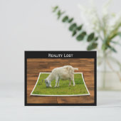 Realiteit verloren geit grazen op papier gras Brie Briefkaart (Staand voorkant)