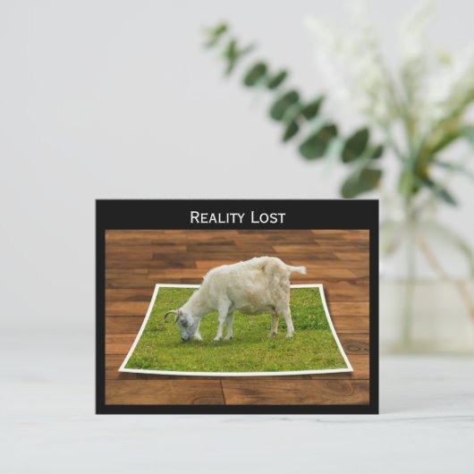 Realiteit verloren geit grazen op papier gras Brie Briefkaart (Staand voorkant)