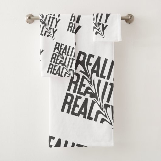 Realiteitscheck Typografie Modern Minimalistisch Bad Handdoek (Insitu)