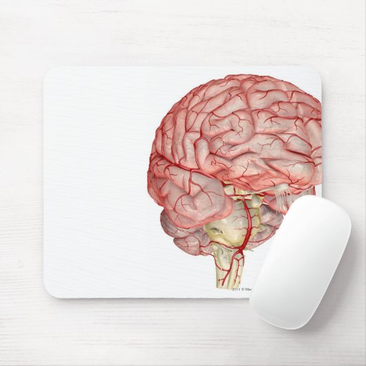 Realitische weergave van het menselijk brein muismat (Met muis)