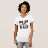 Reality Check: Skeleton Grip Typografie Ontwerp T-shirt (Voorkant volledig)