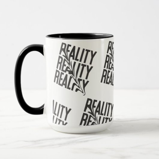 Reality Distortion Typografie| Moderne Abstract Mok (Links)