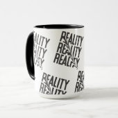 Reality Distortion Typografie| Moderne Abstract Mok (Voorkant links)