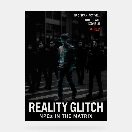 Reality Glitch - NPC Surveillance Simulation Acryl Bord (Voorkant)