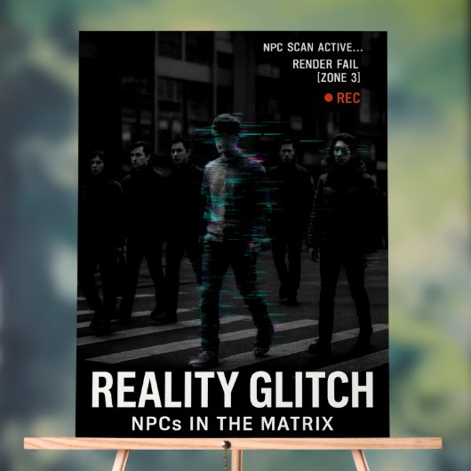 Reality Glitch - NPC Surveillance Simulation Acryl Bord (Neutraal)