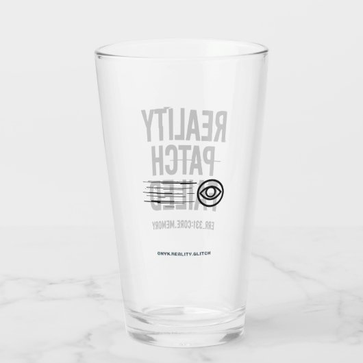 Reality patch mislukt - Glitched Typography Glas (Achterkant)