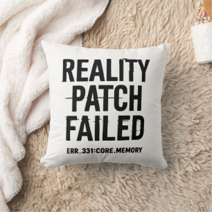 Reality patch mislukt - Glitched Typography Kussen