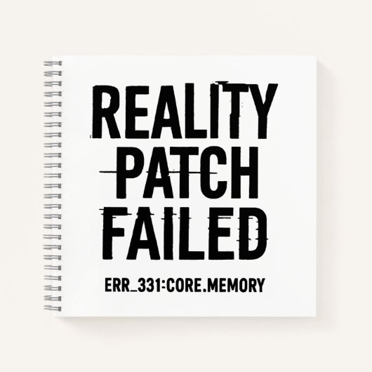 Reality patch mislukt - Glitched Typography Notitieboek (Voorkant)
