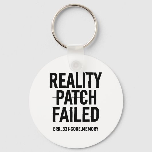 Reality patch mislukt - Glitched Typography Sleutelhanger (Voorkant)