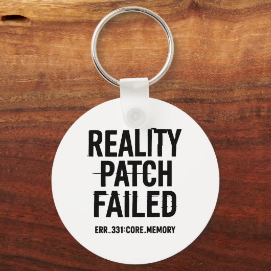 Reality patch mislukt - Glitched Typography Sleutelhanger (Voorkant)