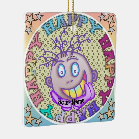 Really Happy Face Keramisch Ornament (Rechts)