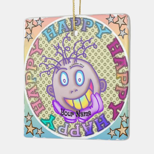 Really Happy Face Keramisch Ornament (Links)