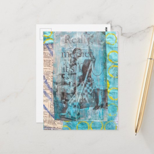 Really Mother a Vacuum Cleaning Collage Briefkaart (Voorkant / Achterkant in situ)