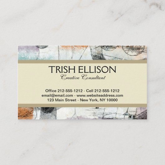 Realm of Air Paul Klee Abstract Expressionist Visitekaartje (Achterkant)