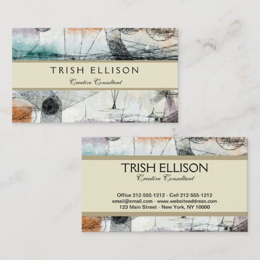 Realm of Air Paul Klee Abstract Expressionist Visitekaartje (Voorkant / Achterkant)