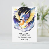 Realm of Dragons: Baby shower Bedankkaart (Staand voorkant)