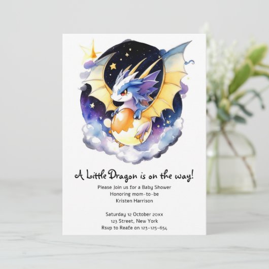 Realm of Dragons: Baby shower Kaart (Staand voorkant)