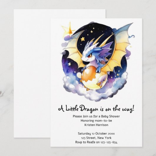 Realm of Dragons: Baby shower Kaart (Voorkant / Achterkant)