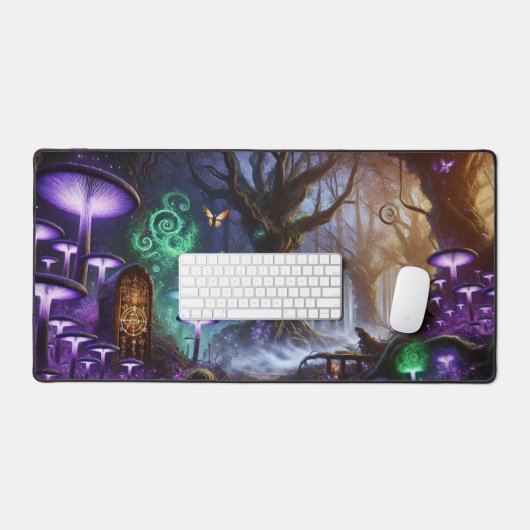 Realm of Enchantment: het mystieke donkere bos Bureaumat (Keyboard & Muis)