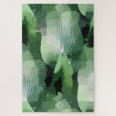 Realm of Green Contemmodern Linear Jigzaag Puzzle Legpuzzel (Verticaal)