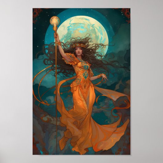 Realm Walkers: "Elementaire tovenares" fantasiekun Poster (Voorkant)