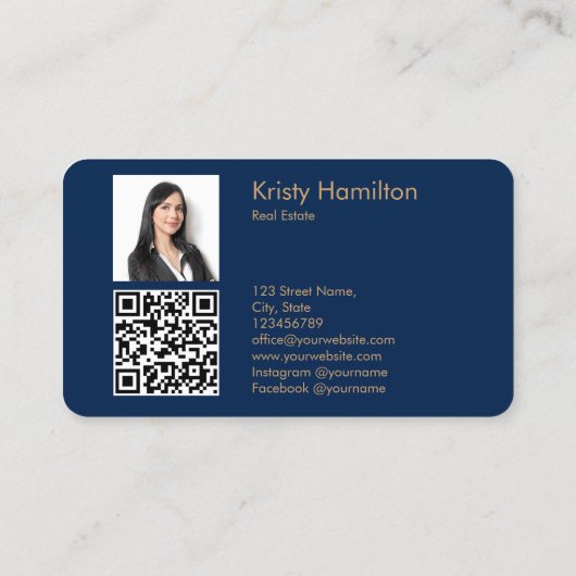 realmakelaar in onroerend goed voeg foto-QR-code t Visitekaartje (Achterkant)