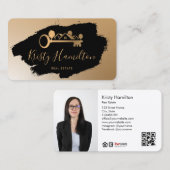 realmakelaar in onroerend goed voeg foto-QR-code t Visitekaartje (Voorkant / Achterkant)