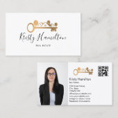 realmakelaar in onroerend goed voeg foto-QR-code t Visitekaartje (Voorkant / Achterkant)