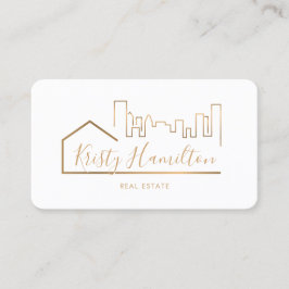 realmakelaar in onroerend goed voeg foto-QR-code t Visitekaartje