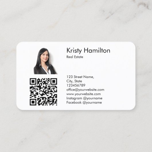 realmakelaar in onroerend goed voeg foto-QR-code t Visitekaartje (Achterkant)