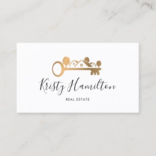 realmakelaardiensleutel voor onroerend goed voeg f visitekaartje (Voorkant)